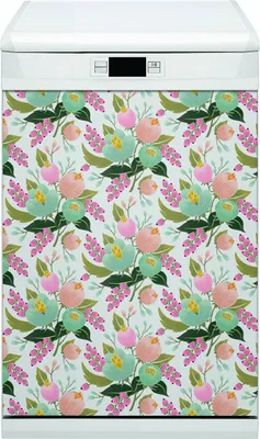 Produktbild von Magnete Dekorative Magnet Folie für Geschirrspüler 45x80 cm Küche - Bemalten Blumen