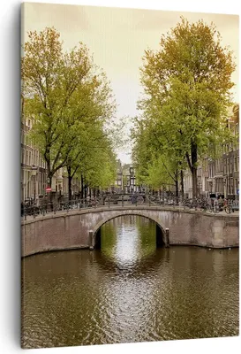 Produktbild von Bild auf Leinwand - Leinwandbild - Einteilig - Kanal Wasser Amsterdam Fahrrad - 50x70cm - Wand Bild - Wanddeko - Wandbilder - Leinwanddruck - Wanddekoration - Leinwand bilder - Wandbild - PA50x70-2697