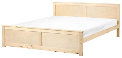 Produktbild von BELIANI Bett Hellbraun Kiefernholz 180 x 200 cm mit Kopfteil Lattenrost Skandinavischer Stil Holzbett
