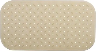 Image de MSV Premium Tapis de douche Tapis de bain Tapis de baignoire Tapis de baignoire antibactérien antidérapant avec ventouses - beige - odeur de rose - env. 36 x 76 cm - lavable à 60° degrés