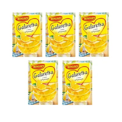 Produktbild von 5 x Winiary Götterspeise Zitrone 71g / Galaretka Cytrynowa Cytrynowy smak