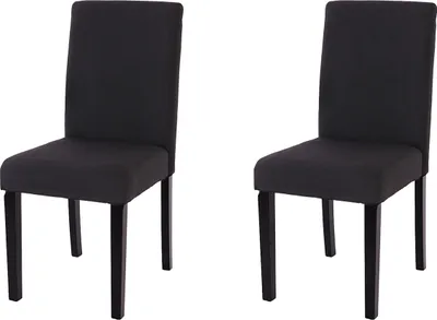 Produktbild von 2er-Set Esszimmerstuhl Stuhl Küchenstuhl klassisch und zeitlos  | HxBxT 90x43x56cm | Sitzhöhe 45cm |  Textil  |  dunkle Beine |  Schwarz