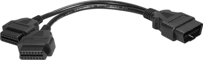Imagen del producto de Cable divisor/extensor OBDII, conector de 16 pines a doble conector hembra, compatible con todos los vehículos, 30 cm