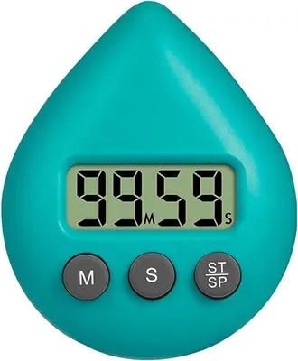 Image de Ensemble de quatre minuteries numériques LCD portables et étanches, vert, pour la cuisine, l'école, le travail et la salle de bain
