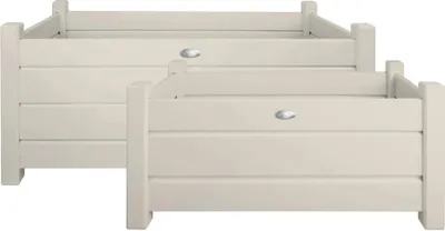 Produktbild von Esschert Design Pflanzkästen recht. Set S/L weiß; CF32W