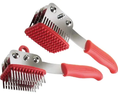 Produktbild von Fleischklopfer, Griff rot, 56 Stechhilfen