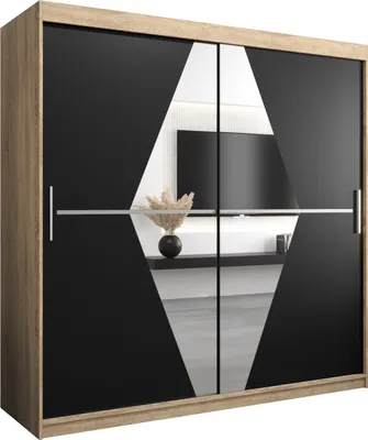Produktbild von Kleiderschrank, Schiebetürenschrank Schlafzimmer, Schrank mit Spiegel BOLIWIA 200 cm