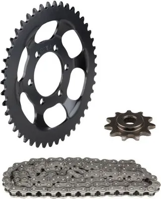 Produktbild von Kettensatz 3-teilig schwarz 11/45 Zähne für Zündapp ZD 20 25 Typ 446-400 446-420 / ZD 50 Typ 446-422 / ZS 25 Typ 460-05