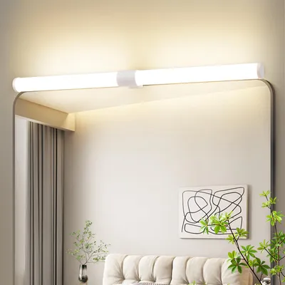 Image de ZMH Lampe à miroir LED 60CM Serrable IP44 8W Mur Blanc Applique 4000K Blanc neutre Moderne