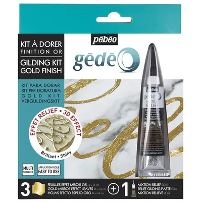 Produktbild von Vergoldungsset - 3 Spiegelfolien und Mixtur 20 ml - Goldfinish