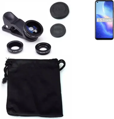 Produktbild von K-S-Trade Smartphone Kamera Linsen Set Kompatibel mit Blackview A90 3in1 Clip-On Kamera Adapter Macro Weitwinkel FishEye Fischauge Objektiv Linse
