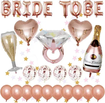 Image de Kit de décoration d'enterrement de vie de jeune fille 24 ballons or rose Party Kit