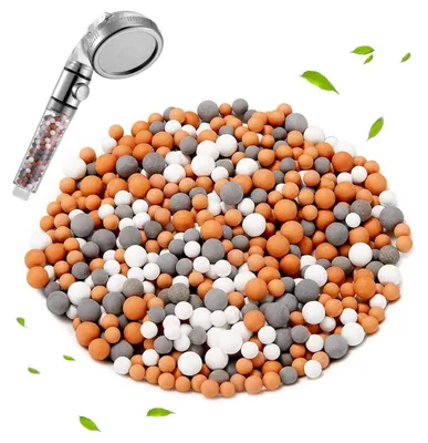 Zdjęcie produktu dla Filtracyjne kulki do głowicy prysznicowej, 150g, antybakteryjne, wymienne, oczyszczające wodę, filtr usuwający osad