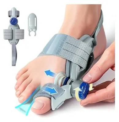 Produktbild von Hallux Valgus Korrektur Zehenspreizer Hallux Valgus – Schiene & Bandage, Verstellbarer Großzehenklemmer zur Schmerzlinderung & Ausrichtung, Für Damen & Herren, Links & Rechts (Tag- & Nachtgebrauch)