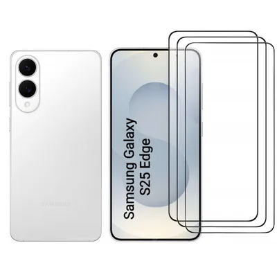 Produktbild von CLM-Tech 3er Set Schutzfolie kompatibel mit Samsung Galaxy S25 Edge Panzerfolie Panzerglas Crystal Clear Displayschutz 9H Glas Displayfolie Schutzglas - Unterstützt Fingerabdruck-ID - Folie kristallklar 3X Stück