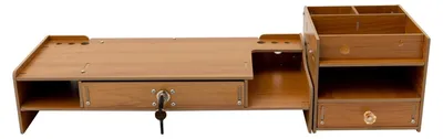 Immagine prodotto di Supporto per monitor, design moderno, spazio di archiviazione multifunzionale, colore legno
