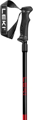 A close-up of a ski pole handle and upper shaft.