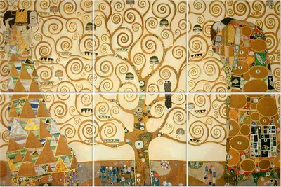 Produktbild von Legendarte - Multipanel Bilder Der Lebensbaum - Gustav Klimt cm. 100x150 (6 Stück)