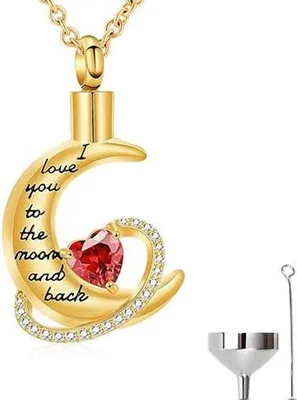 Produktbild von Luxe Ashanger mit 55 cm Kette für Asche, Haare oder Parfum - Gedenkschmuck mit Aufbewahrungstasche und Asfüllhilfe