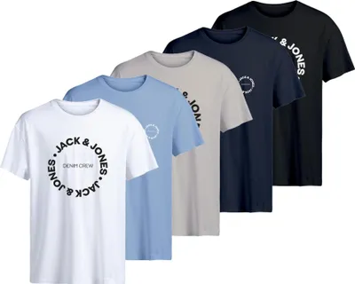Produktbild von JACK & JONES Jjsimon Tee Ss Crew Neck 5Pk Mp Pls