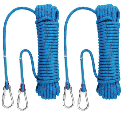 Wäscheseil 20 m, 10 mm, Polyester mit Stahlkern, 2 Haken