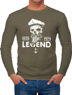 Produktbild von Herren Longsleeve Totenkopf Kapitän Skull Captain Langarmshirt Moonworks® khaki XL