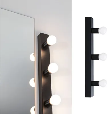 Produktbild von Set Spiegelleuchte Regula II inkl. Leuchtmittel 3-flammig IP44 E14 2700K 3x470lm 230V 3x4,5W dimmbar Schwarz, Opal