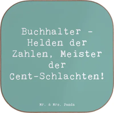 Produktbild von Mr. & Mrs. Panda Untersetzer für Gläser Spruch Buchhalter Helden - Meeresbrise - Geschenk, Berufsliebe, Coaster, Beruf, Zahlen, Tischuntersetzer, Berufspassion, Finanzen