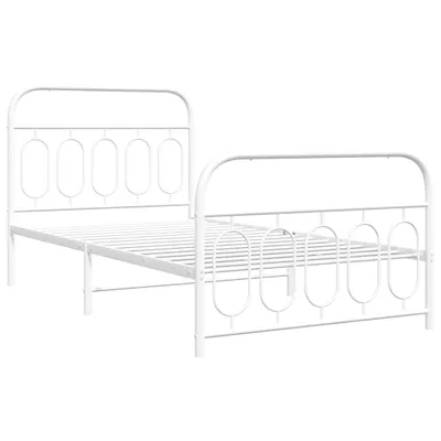 Produktbild von "im Sonderangebot"Bettgestell Stylishces - Einzelbett/Jugendbett mit Lattenrost - mit Kopf- und Fußteil Metall Weiß 100x200cm - Klassische Betten DEMöbel320174