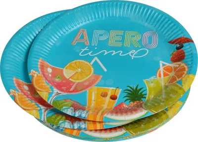 Image de Set de 10 assiettes en carton Apero times