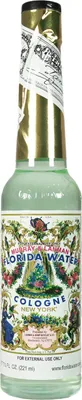 A bottle of Murray & Lanman Florida Water cologne.