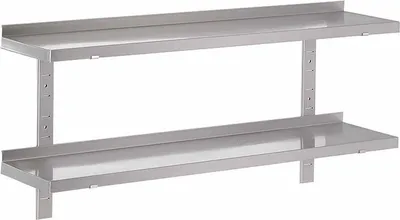 Immagine prodotto di Mensola a doppia parete in acciaio inox AISI 304, 1300(L)x400(T)mm