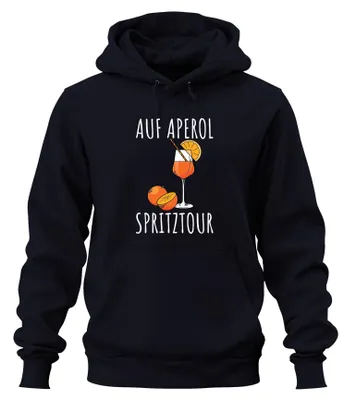 Immagine prodotto di Aperol Spritz Spritztour Summer Party Cocktail Fans Funny Saying Felpa con cappuccio Unisex, Navy, L