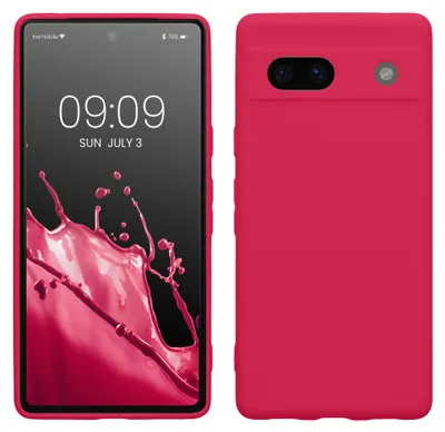 Produktbild von kwmobile Handyhülle für Google Pixel 7a Hülle - weiches Handy Silikon Case - Schutzhülle Cover - Neon Pink