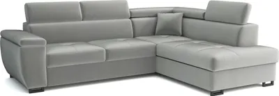 Produktbild von MÖBEL LUX Ecksofa NICOLE, L-Form Sofa mit Schlaffunktion, Velours Hellgrau, Rechts