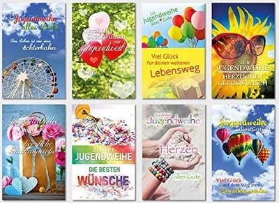 Produktbild von Faltkarte Jugendweihe 11 x 17 cm 8 Motive 40 Karten