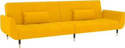 Immagine prodotto di Divano Letto a 2 Posti con 2 Cuscini Giallo in Velluto