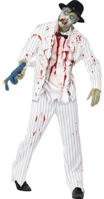 Produktbild von Zombie Gangster weiss-schwarz, Größe:M