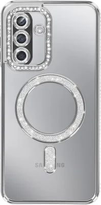Image de Avizar, coque Galaxy A17 compatible MagSafe avec bordures en strass, argenté