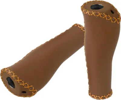 Zdjęcie produktu dla Uchwyty XLC GR-S29 z prawdziwej skóry, 1x mocowanie, 135 mm, Ø 22 mm, brązowe (1 para)