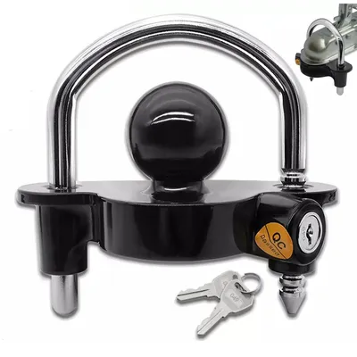 Immagine prodotto di Lucchetto universale per gancio di traino (sfera), elevato standard di sicurezza – Per roulotte e rimorchi