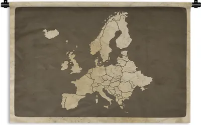 Produktbild von MuchoWow® Wandteppich Wandbehang Karte - Europa - Jahrgang 90x60 cm Tapisserie Dekoration Wandtuch - Wandskulpturen - Bildteppich
