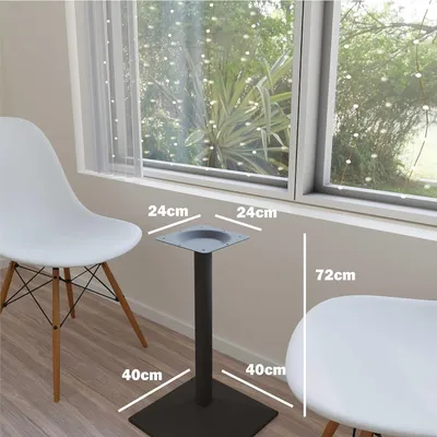 Produktbild von Tischgestell in Schwarz mit einer Höhe von 72 cm und Pulverbeschichtung inkl. Bodenausgleichsschrauben
