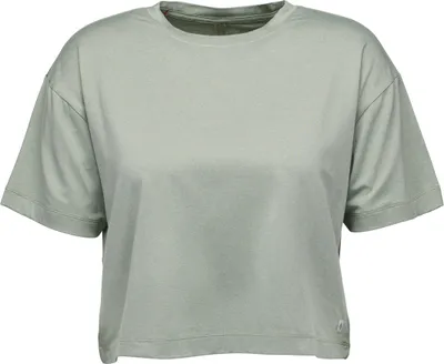 Hellgrünes; kurzärmeliges T-Shirt von Black Diamond; Modell W Circuit Ss Tee; für Damen.