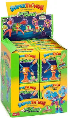 Produktbild von Magic Box Toys Superthings Aussteller 12 Neon Power Exoesqueletos Figur Mehrfarbig  Mehrfarbig One Size