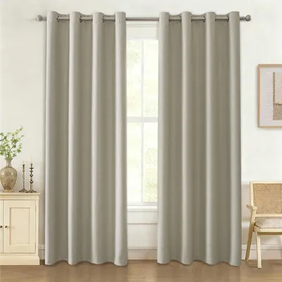 Immagine prodotto di Solidchoice - Tende oscuranti con aspetto lino - 140 x 145 cm, color beige