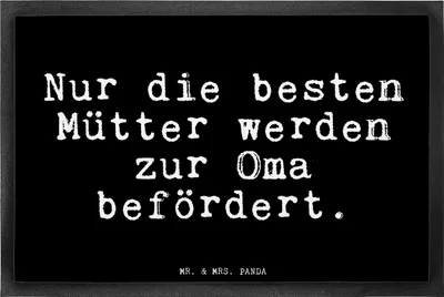 Produktbild von Mr. & Mrs. Panda Bodenvorleger Nur die besten Mütter... 40 x 60 cm - Schwarz - Geschenk, Eingangsteppich, Großmutter, Sprüche, Oma Spruch, Türvorleger, Mama, Schmutzmatte