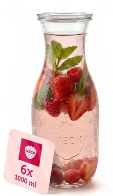 Obrázek produktu pro Sada 6 skleněných lahví – objem 1070 ml – vhodné pro plnění a skladování