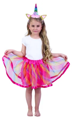 Produktbild von Kinderkostüm Rosa Einhorn Tutu Rock mit Zubehör