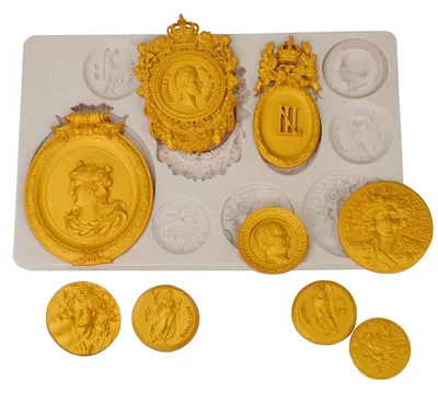 Image de Moules en silicone pour pièces, 9 cavités, adaptés pour le fondant, le chocolat, les bonbons et la décoration de gâteaux